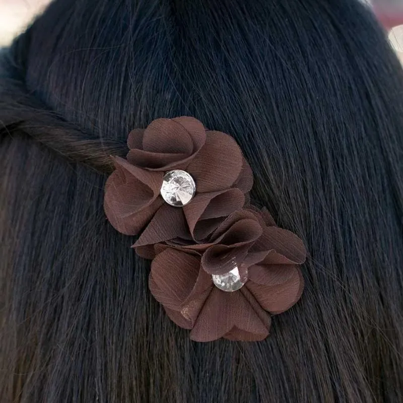 Love Ballad Brown Hair Clips (2)