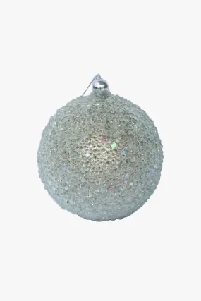 Lunar Ball Medium Silver Beaded 8cm