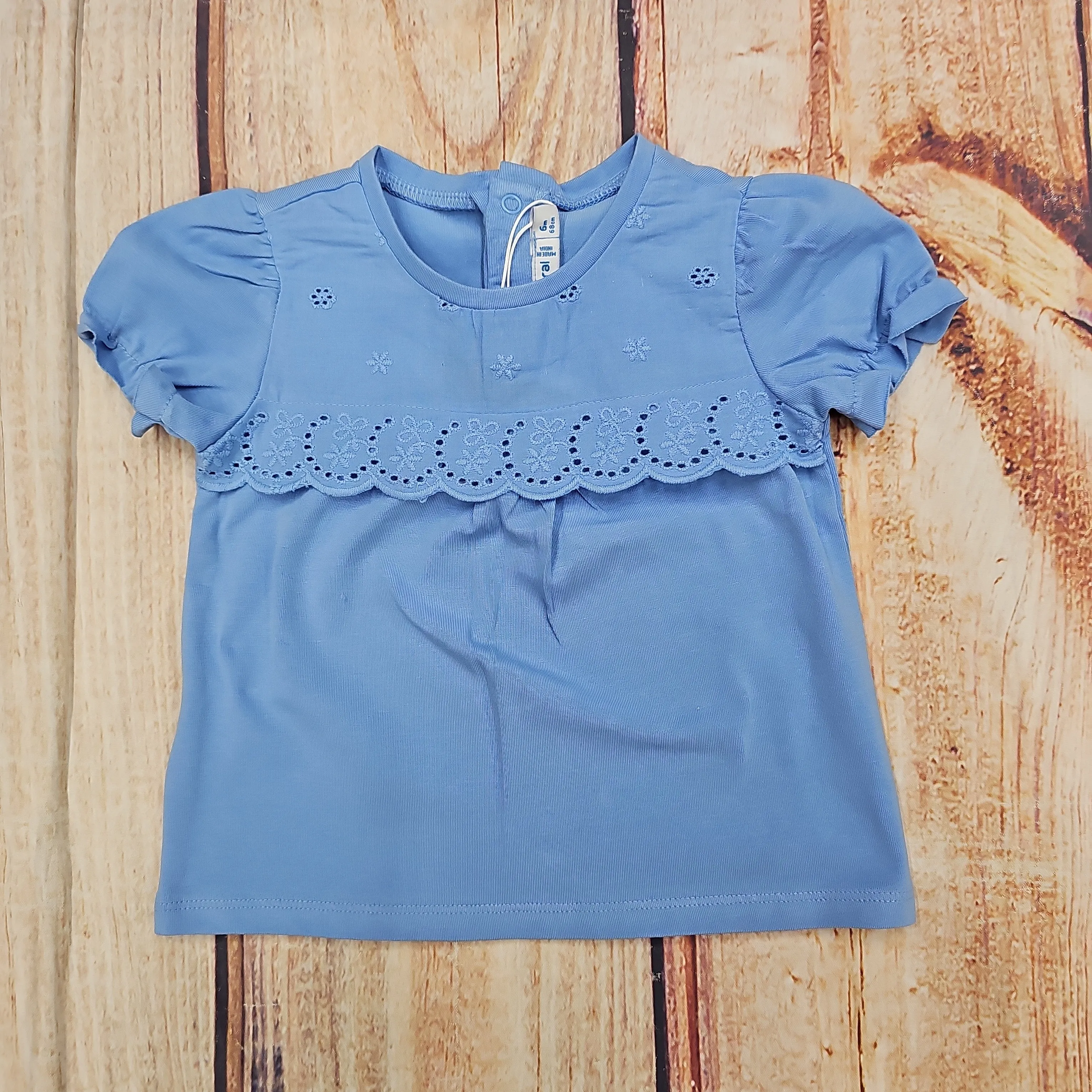 MAYORAL GIRLS SHORT SLEEVE SHIRT BLUE 1006