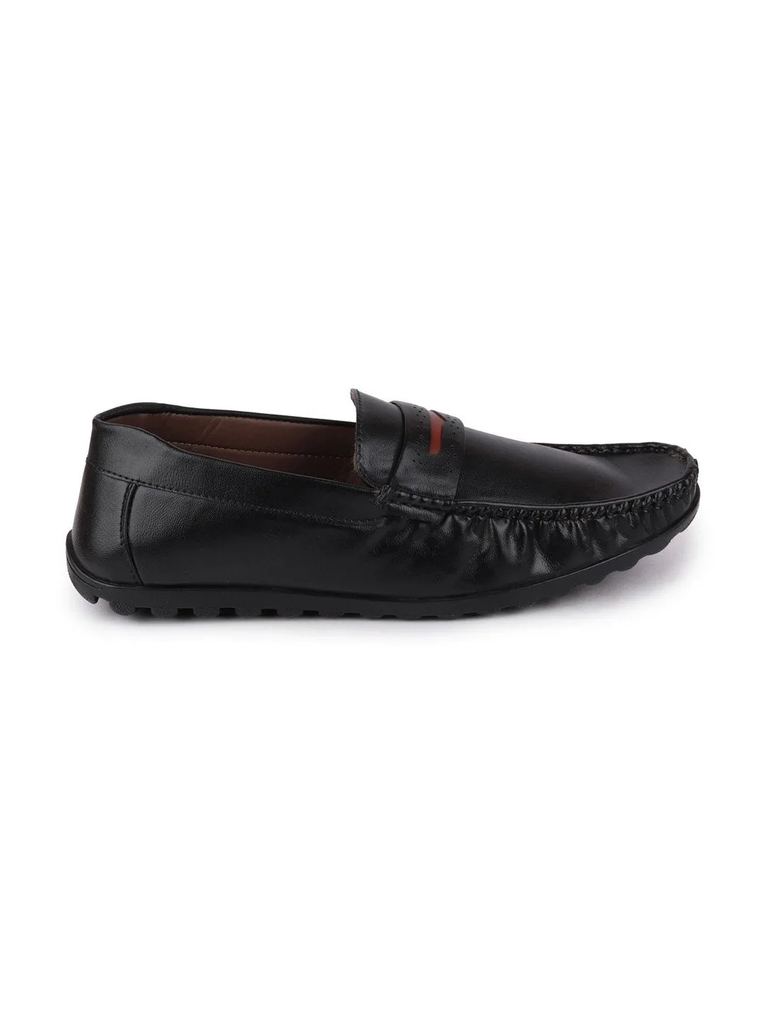 Men Black Casual Slip-On Loafers