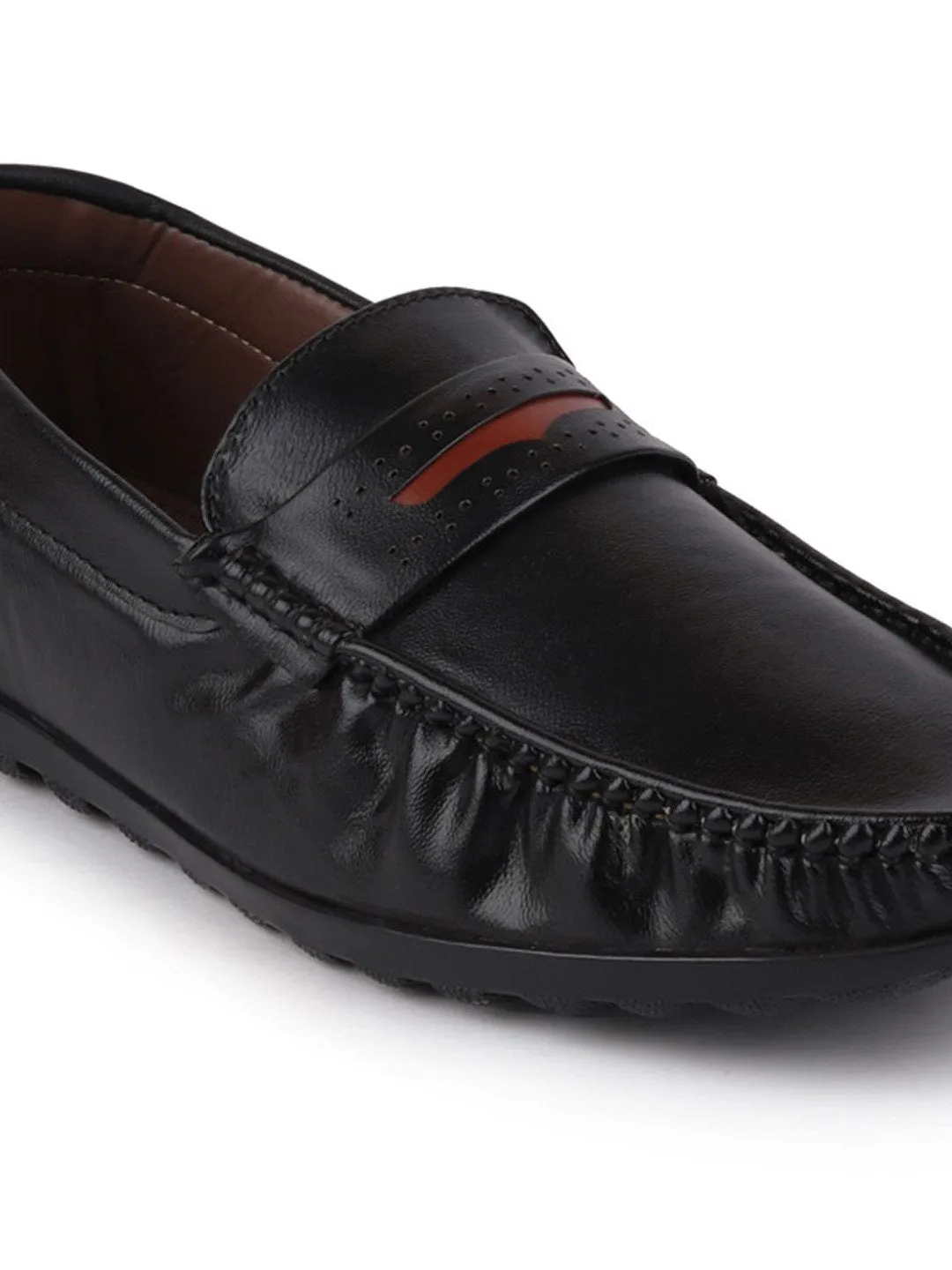 Men Black Casual Slip-On Loafers