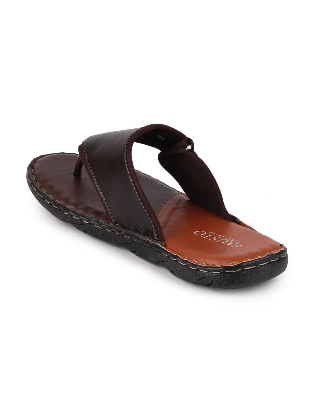 Men Brown Casual Slip-On Slippers