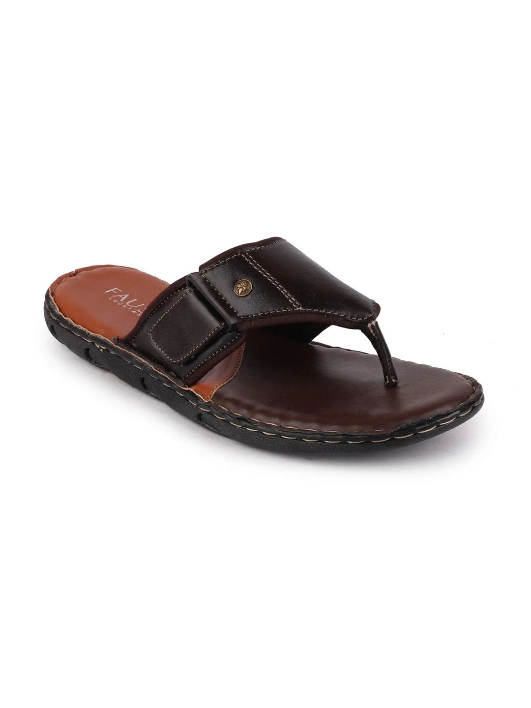 Men Brown Casual Slip-On Slippers