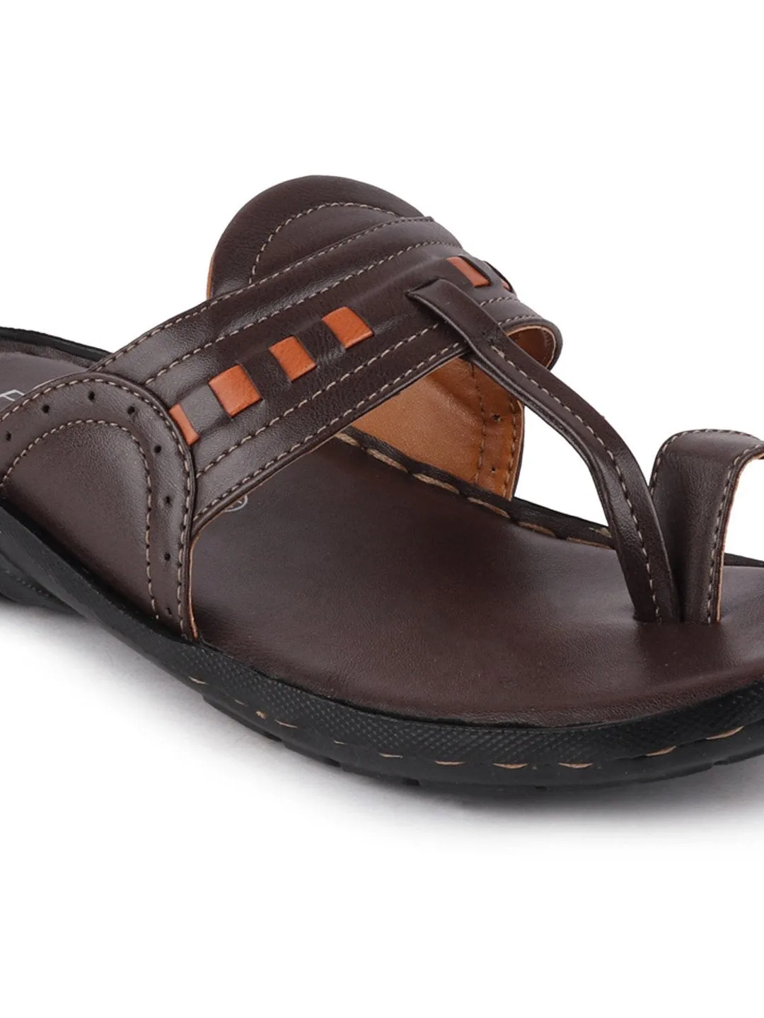 Men Brown Formal Slip-On Slippers