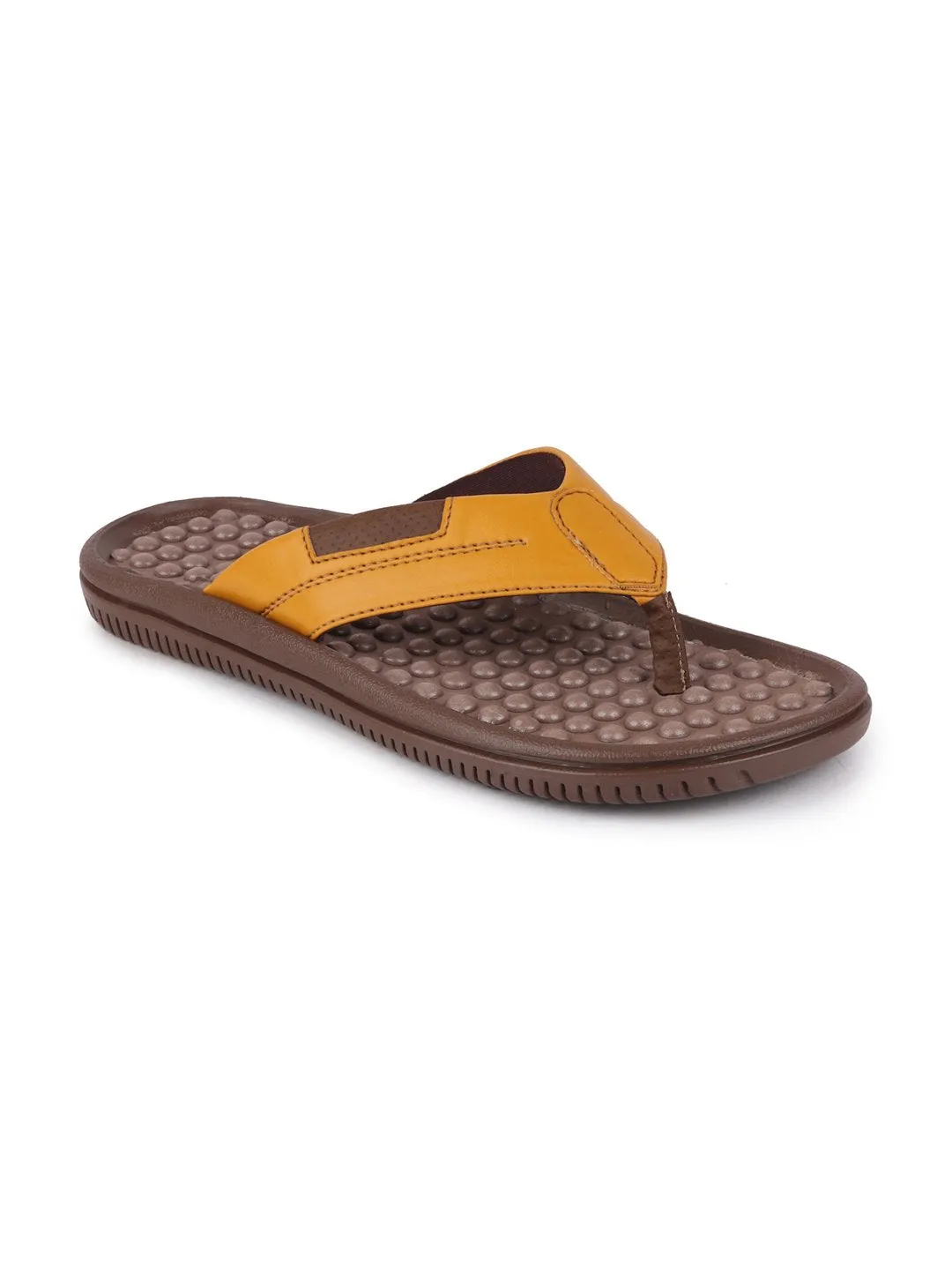 Men Tan Casual Slip-On Slippers