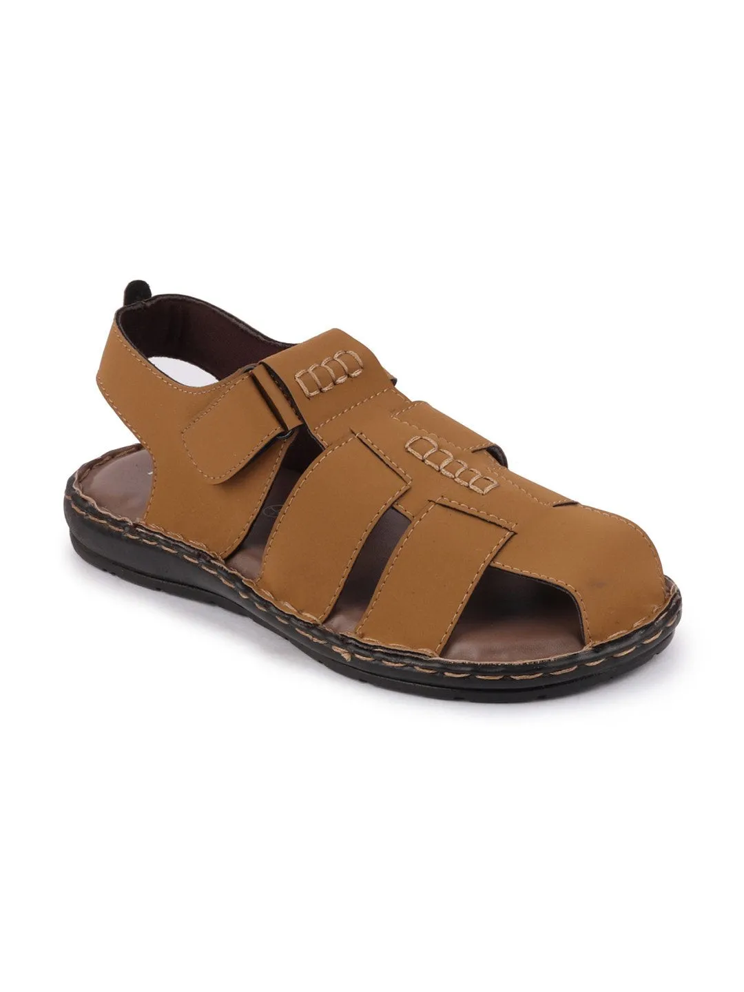 Men Tan Casual Speed Laces Fishermen Sandals