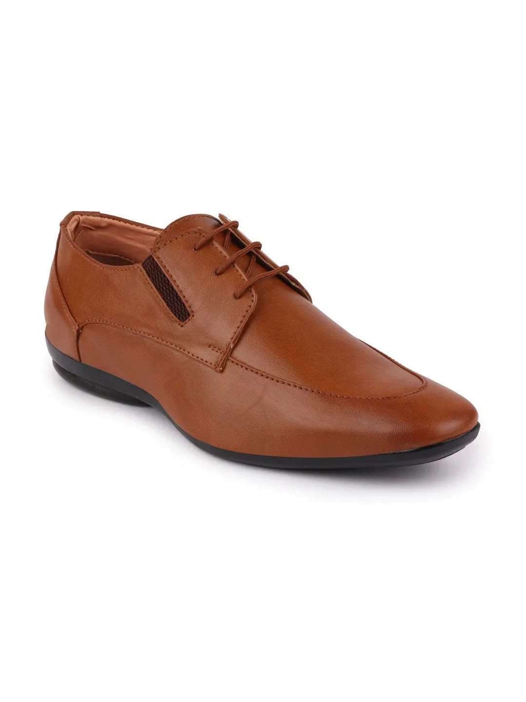 Men Tan Formal Lace-Up Derby Shoes