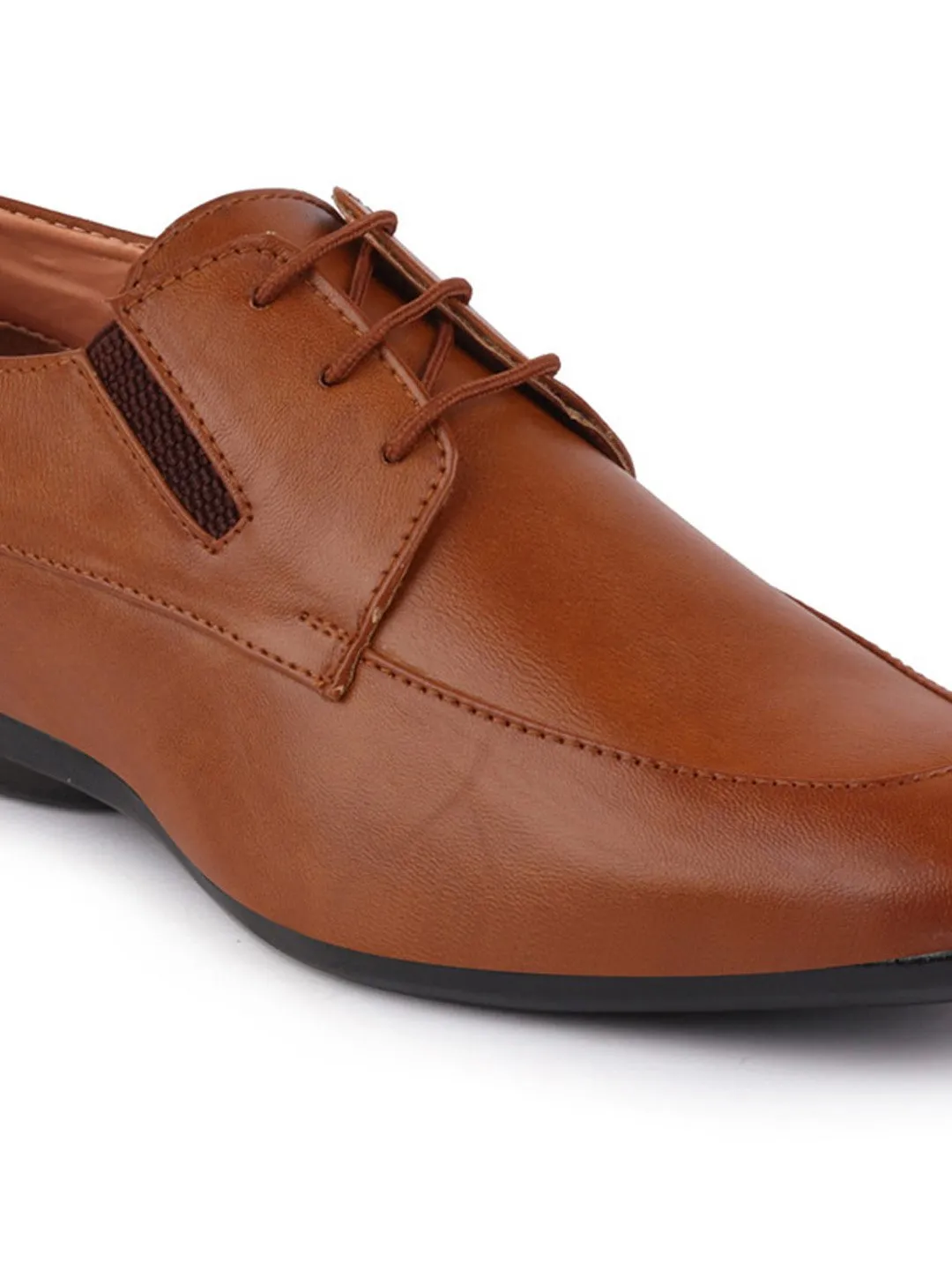 Men Tan Formal Lace-Up Derby Shoes