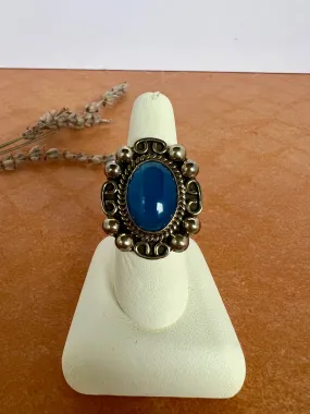 Mexican Blue Stone Ring | Size 7.75