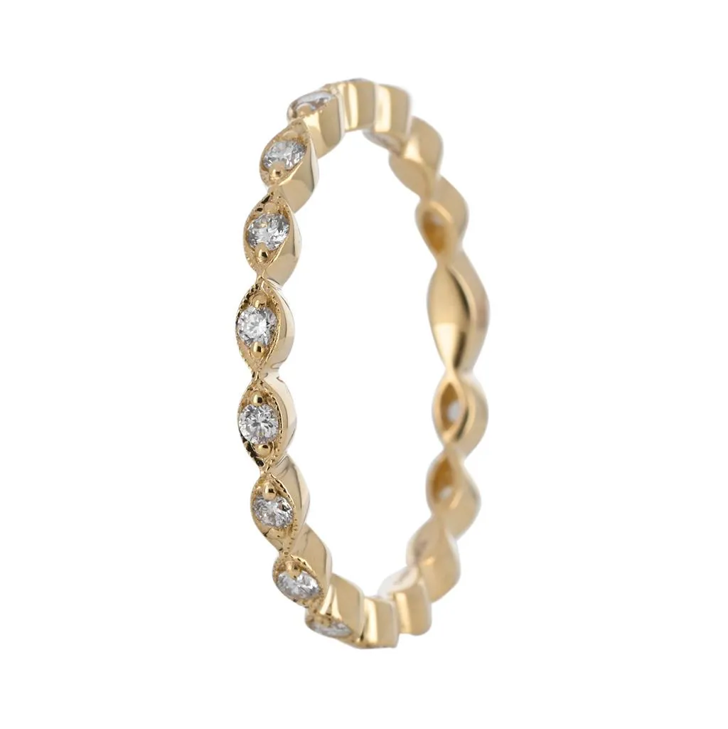 Micro Pavé Diamond Band | 0.25 | Yellow Gold