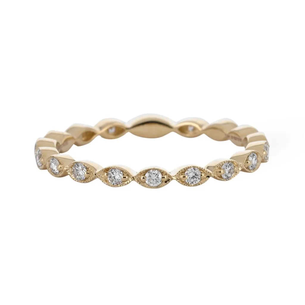 Micro Pavé Diamond Band | 0.25 | Yellow Gold