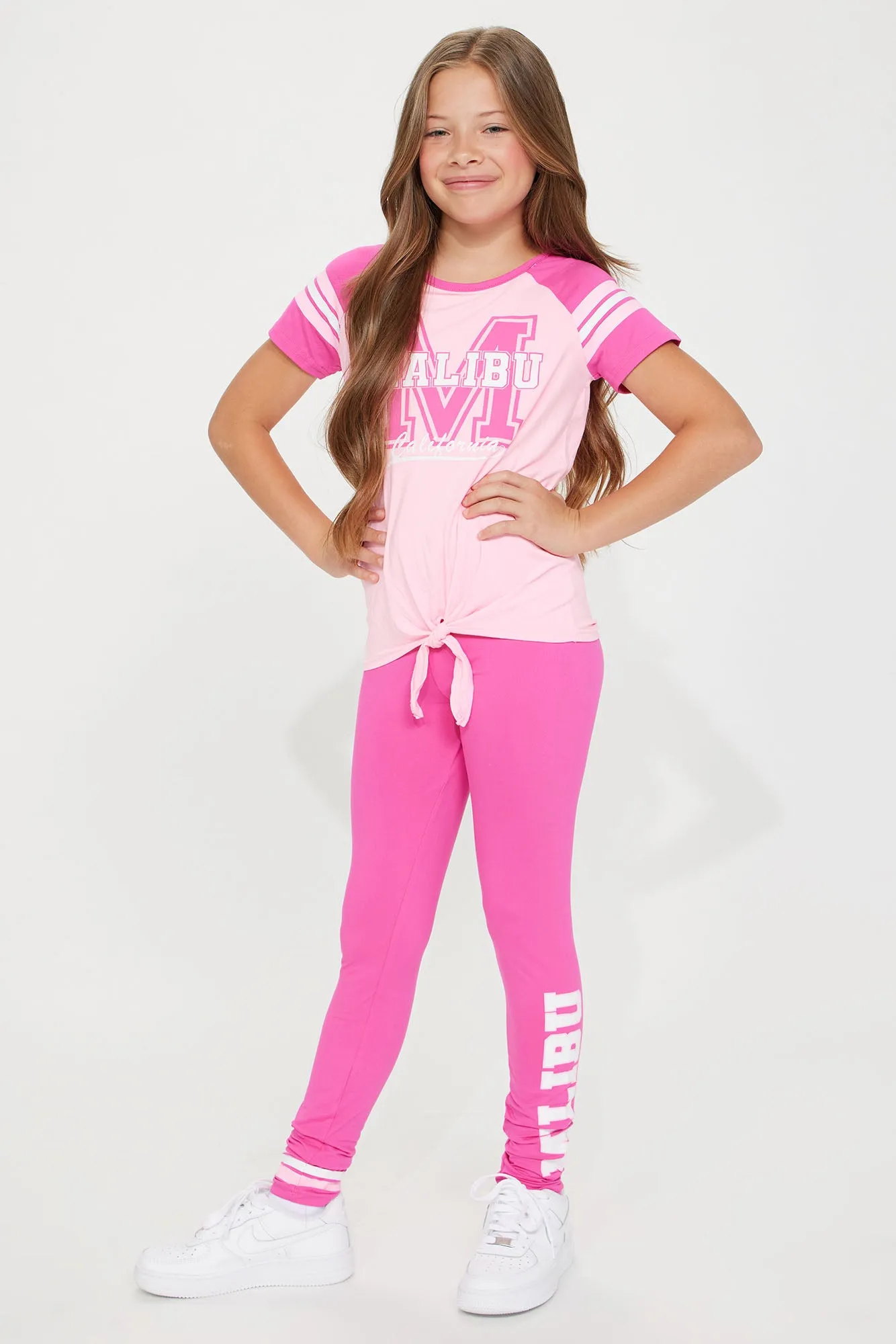 Mini Malibu Legging Set - Hot Pink