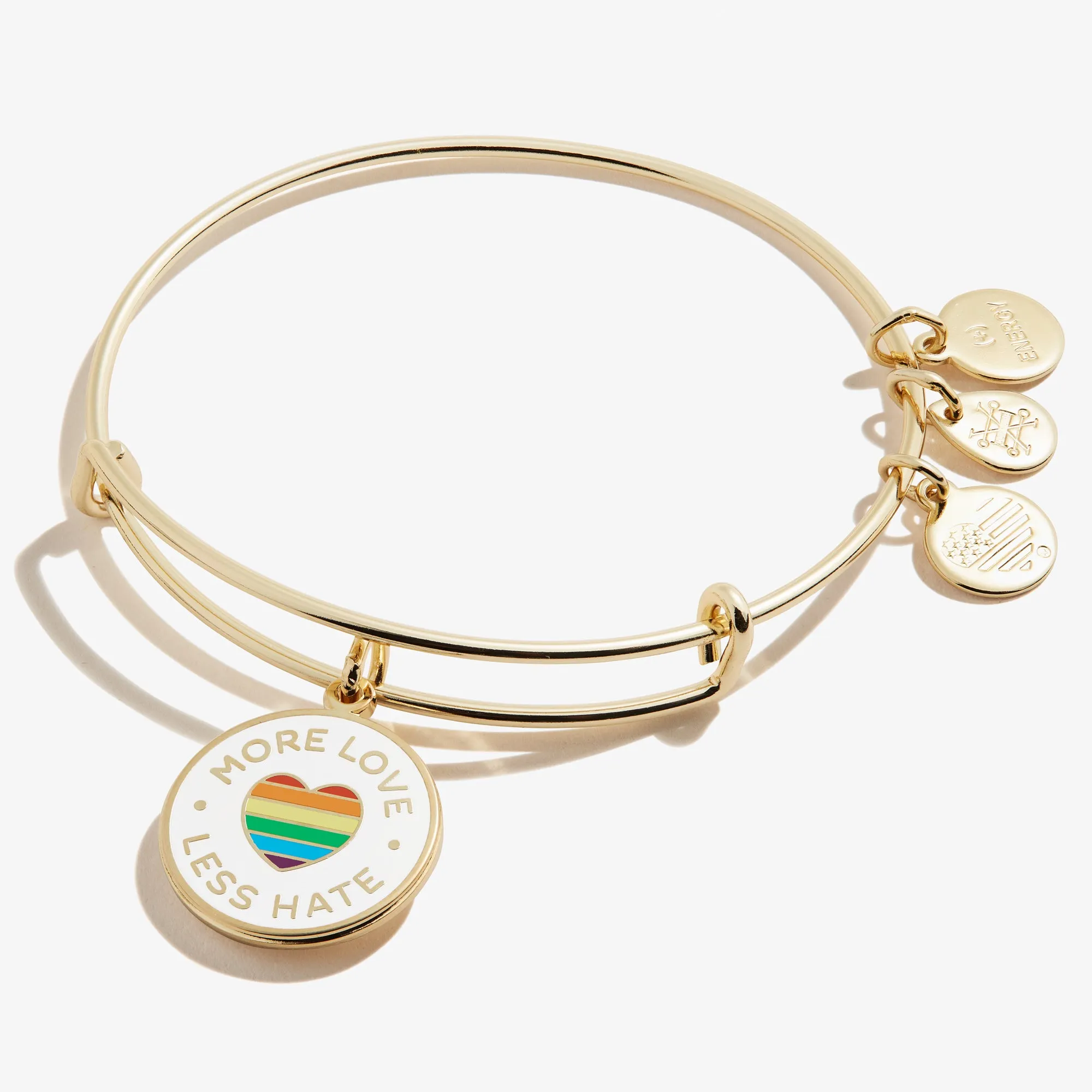 'More Love Less Hate' Charm Bangle