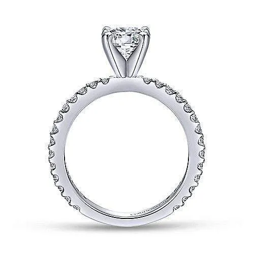 Mounting Only, Thin Diamond Band Engagement Ring