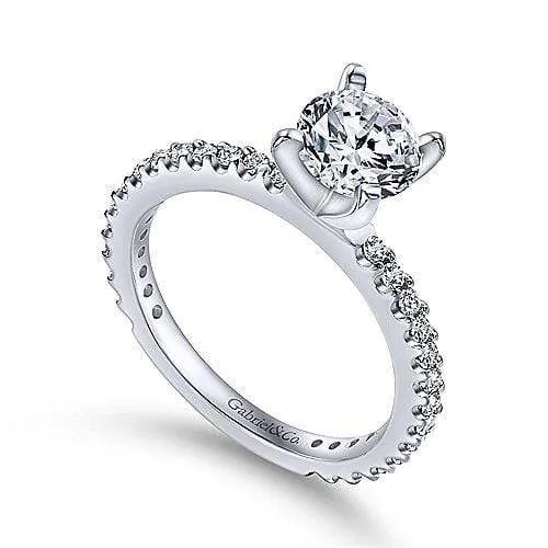 Mounting Only, Thin Diamond Band Engagement Ring