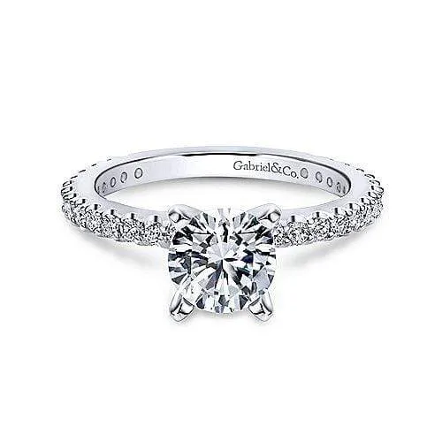 Mounting Only, Thin Diamond Band Engagement Ring