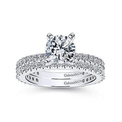 Mounting Only, Thin Diamond Band Engagement Ring