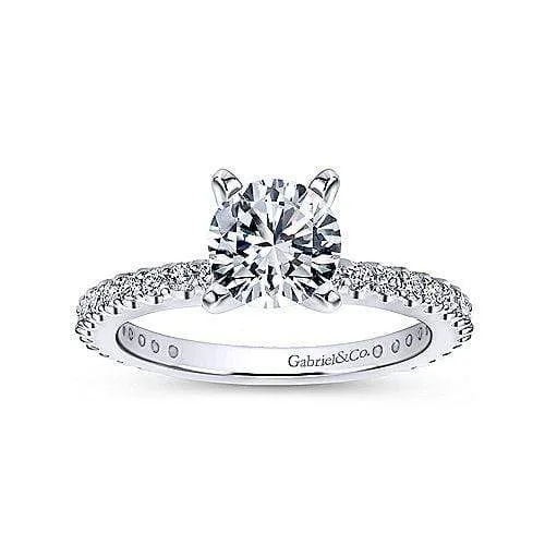 Mounting Only, Thin Diamond Band Engagement Ring