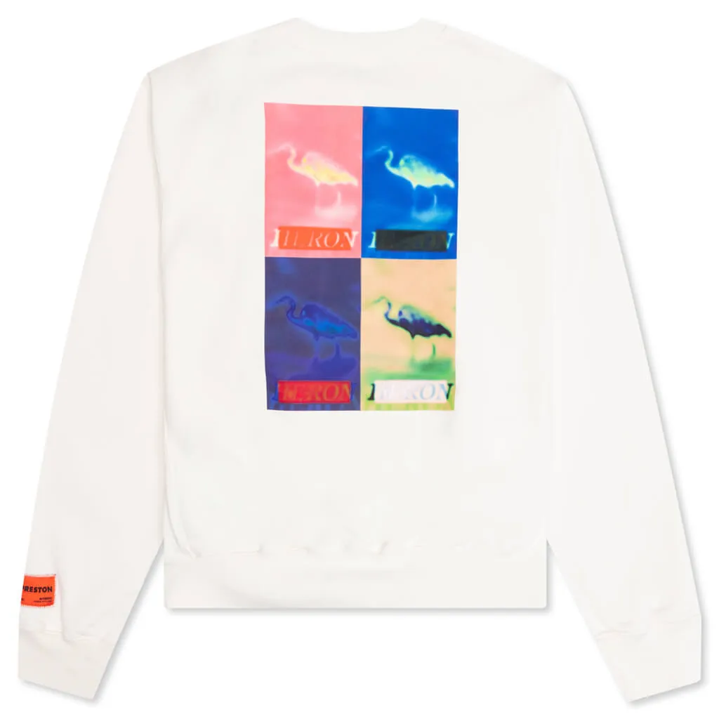 Multi Heron Censored Crewneck - White/Multicolor