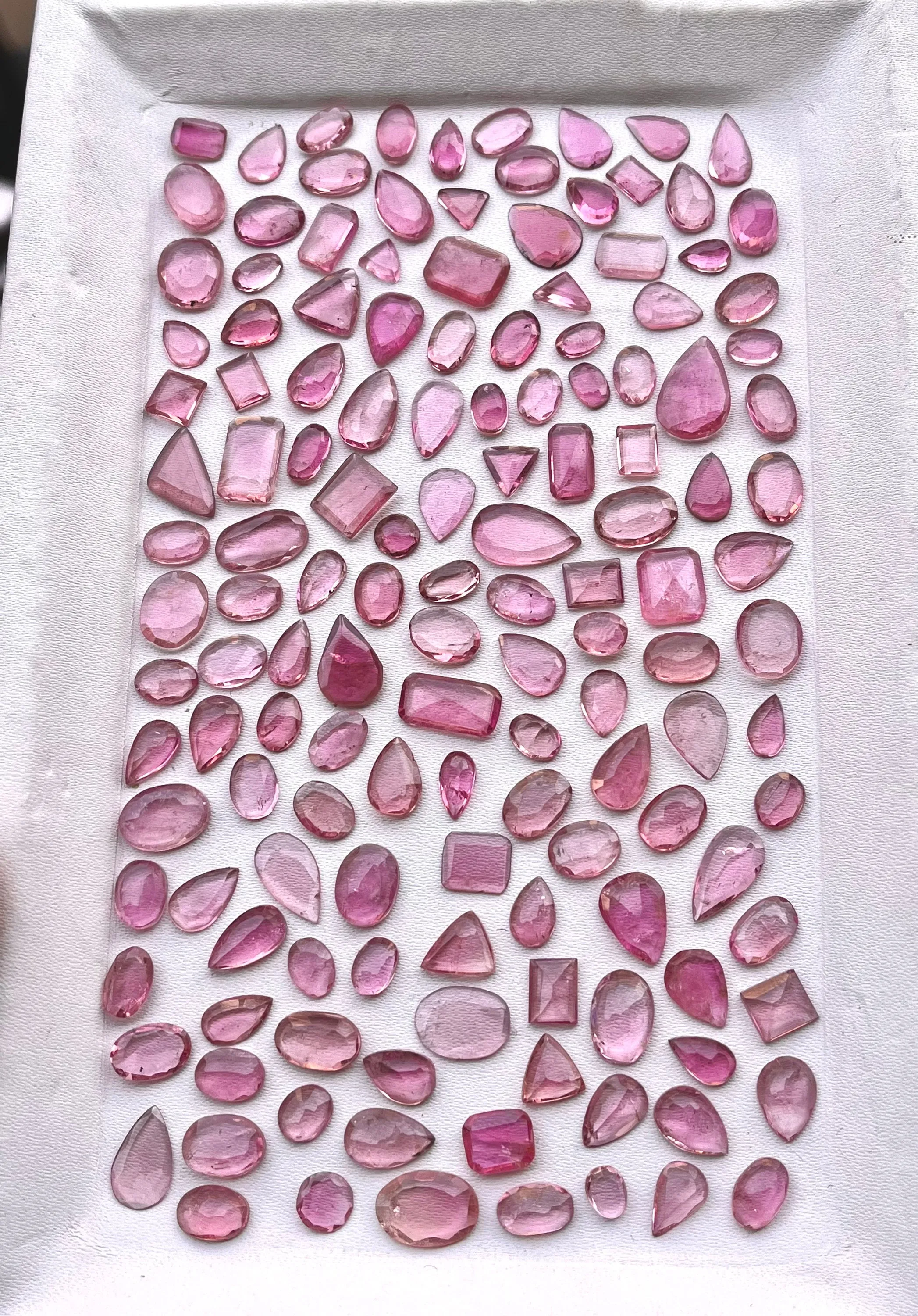 Natural Pink Tourmaline Slices, Mix Shapes, Tourmaline Gemstone, Faceted Cabs, Tourmaline Pink Tourmaline Gemstone Slices