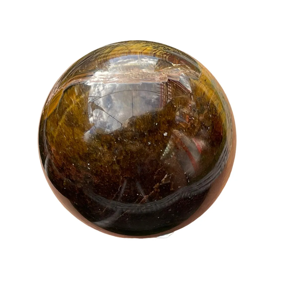 Natural Tiger Eye Gemstone Semiprecious Sphere