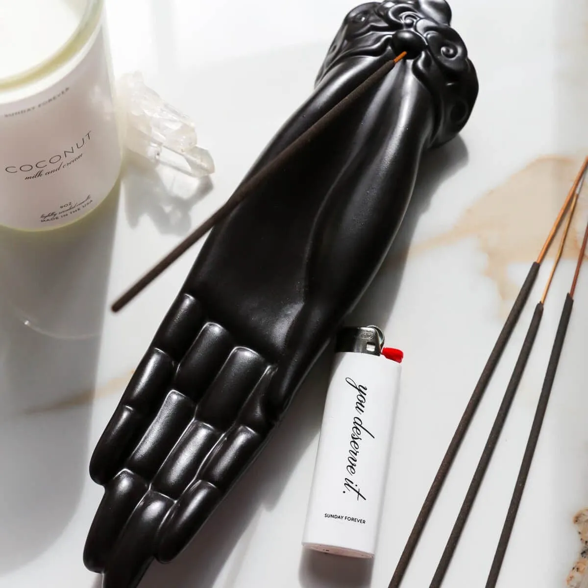 NEW! Loving Hand Ceramic Incense Holder