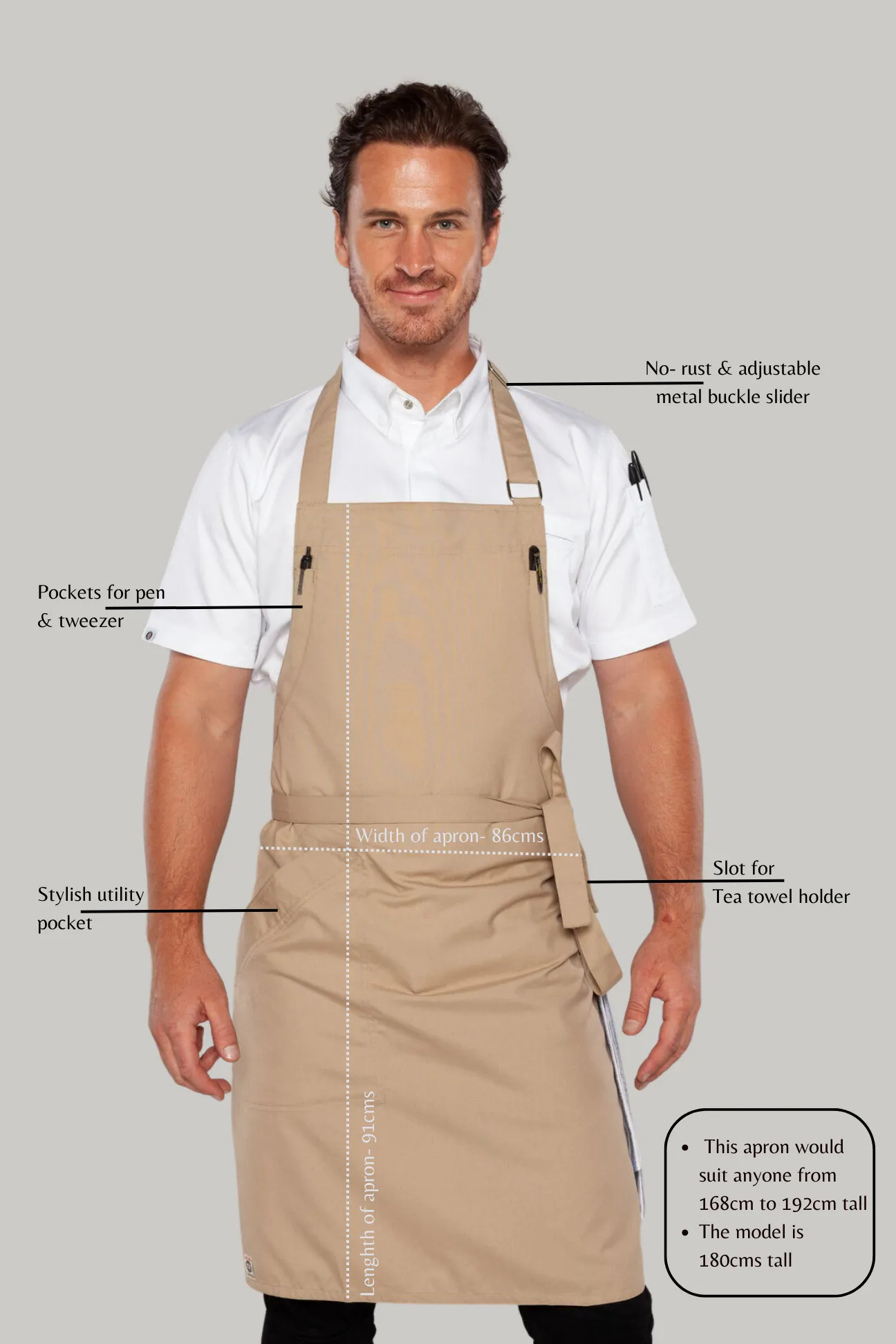 Niche Champagne chef apron one size