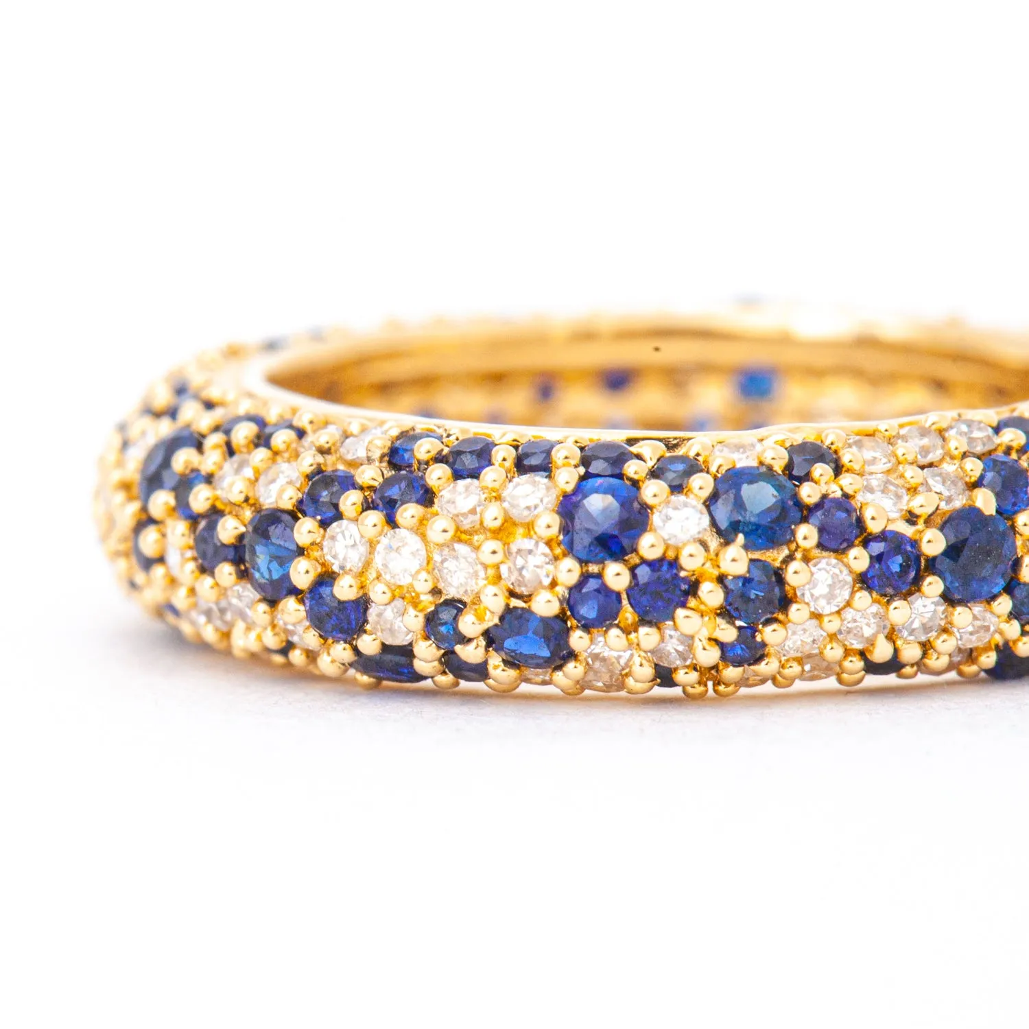 Night Sky Pave Sapphire & Diamond Eternity Ring