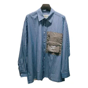 OLDISM OLD/SM  PATCH STRIPE SHIRT-DARK BLUE