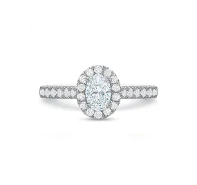 Oval Halo Engagement Ring 1.00tw