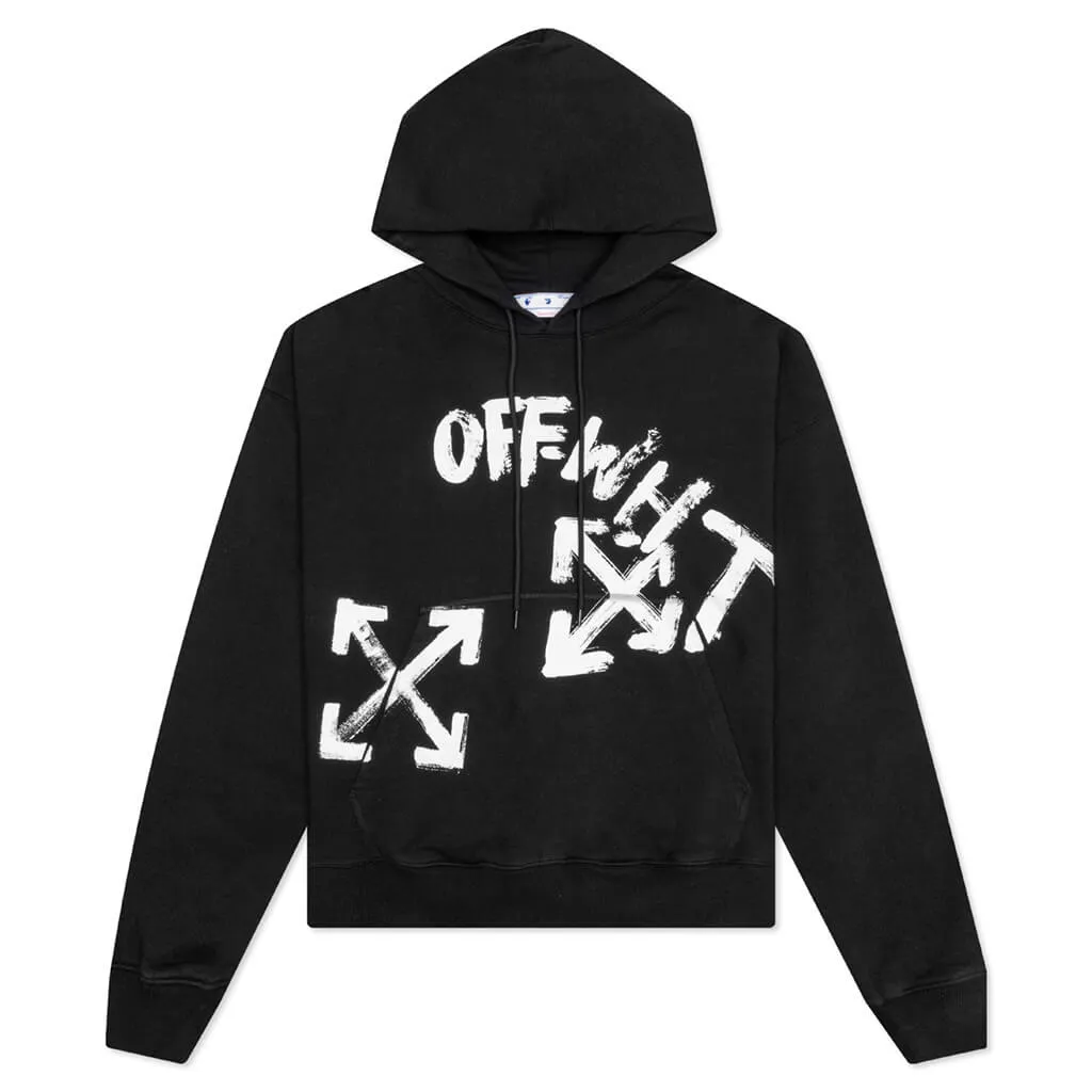 Paint Script Skate Hoodie - Black/White