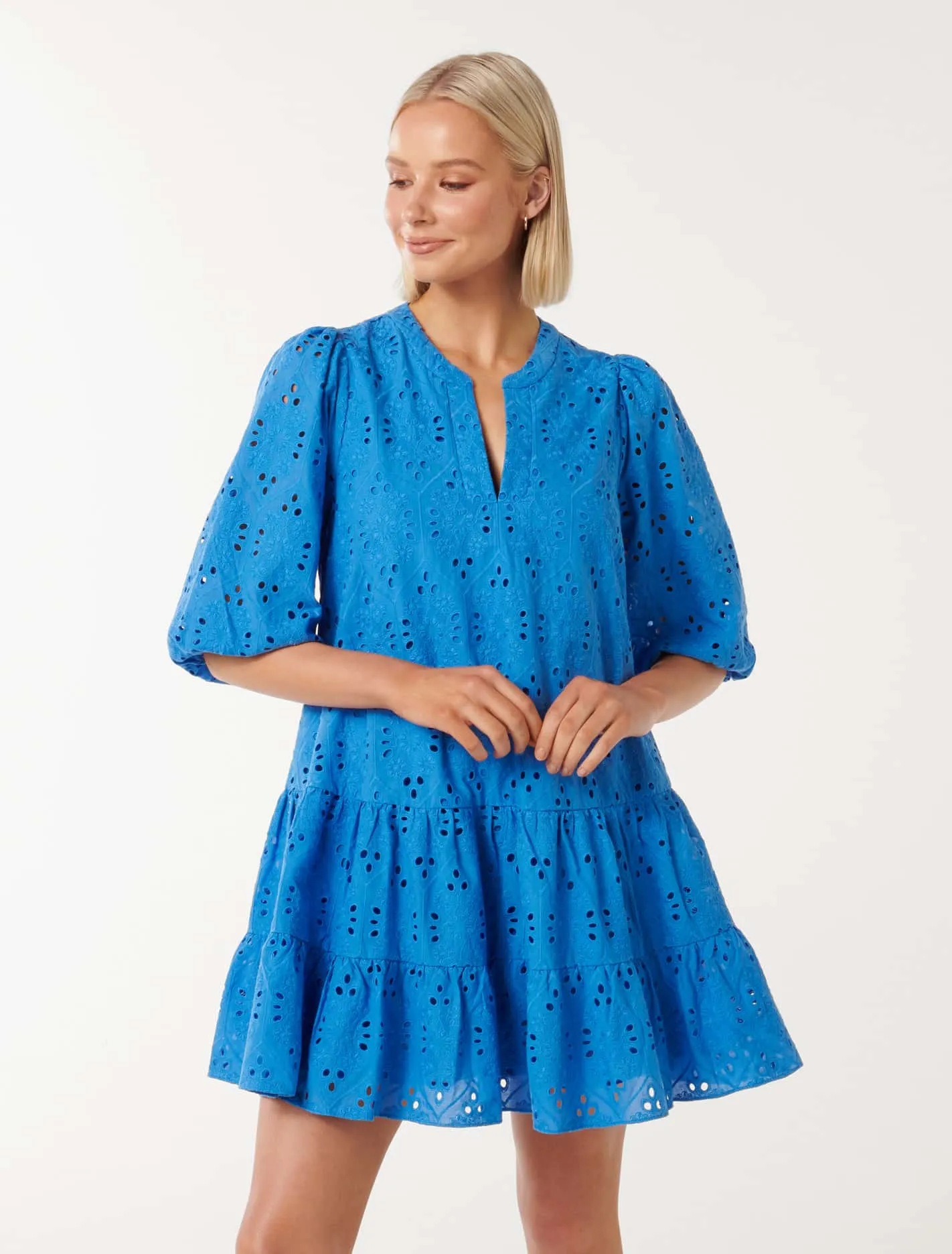 Palermo Broderie Smock Mini Dress