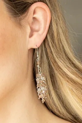 Paparazzi Earring ~ Celestial Chandeliers - Brown