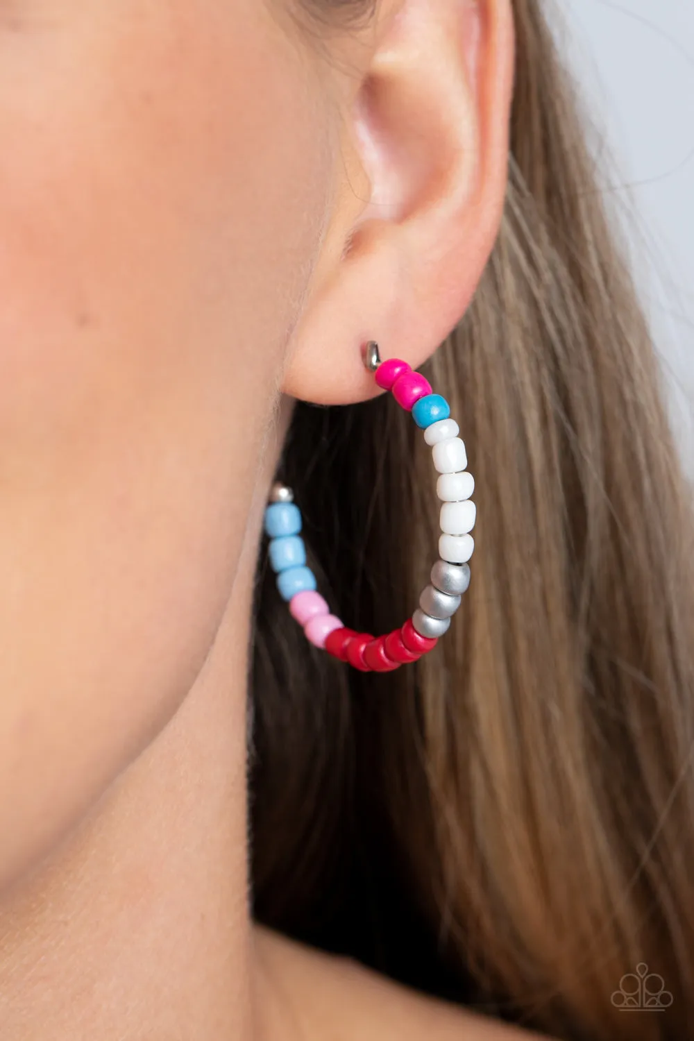 Paparazzi Multicolored Mambo Pink Multi Post Earrings