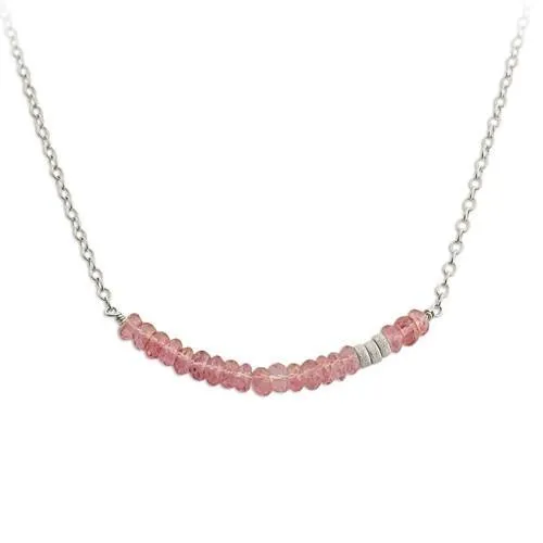 Pink Gemstone Bar Necklace