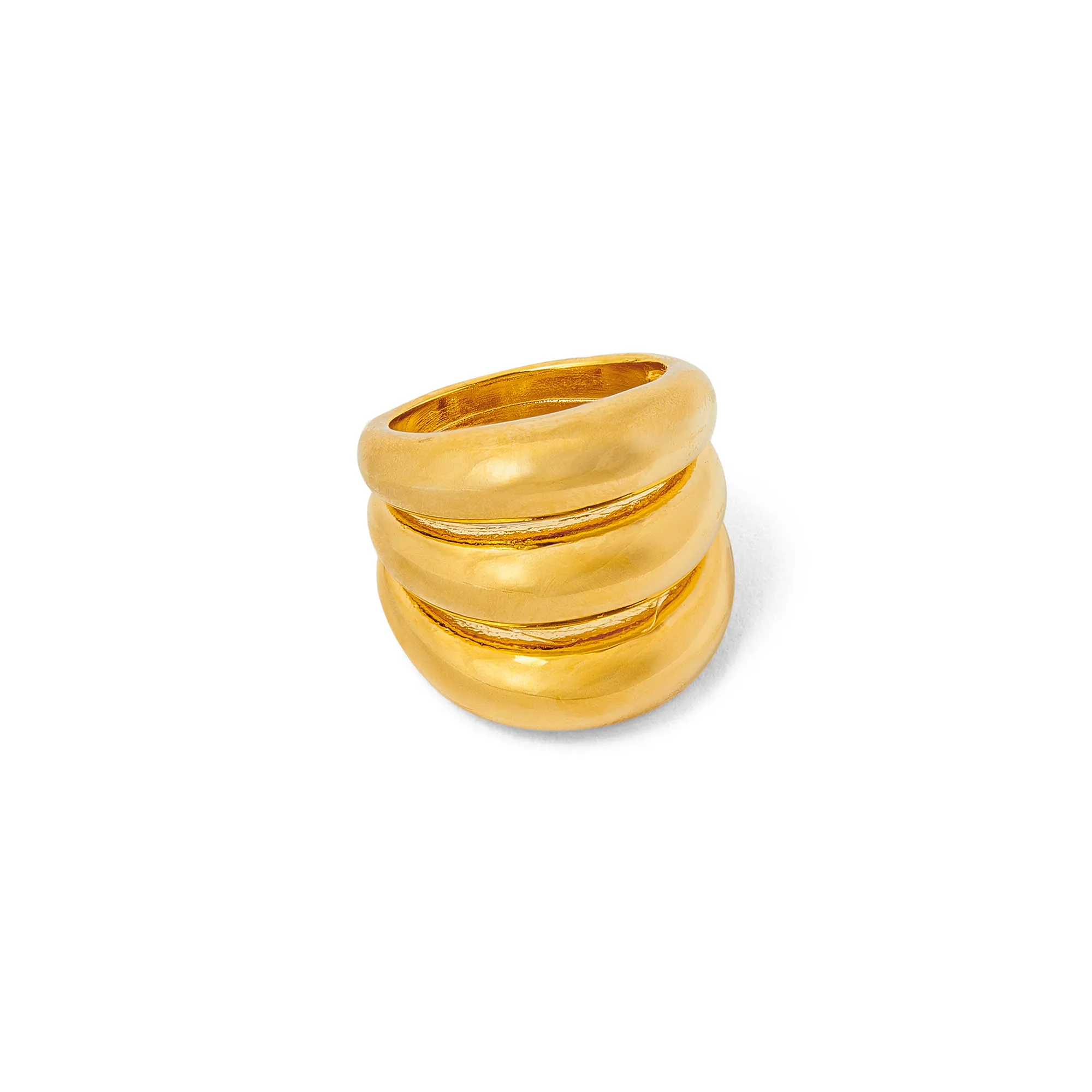 Polished Triple Domed Ring - Gold