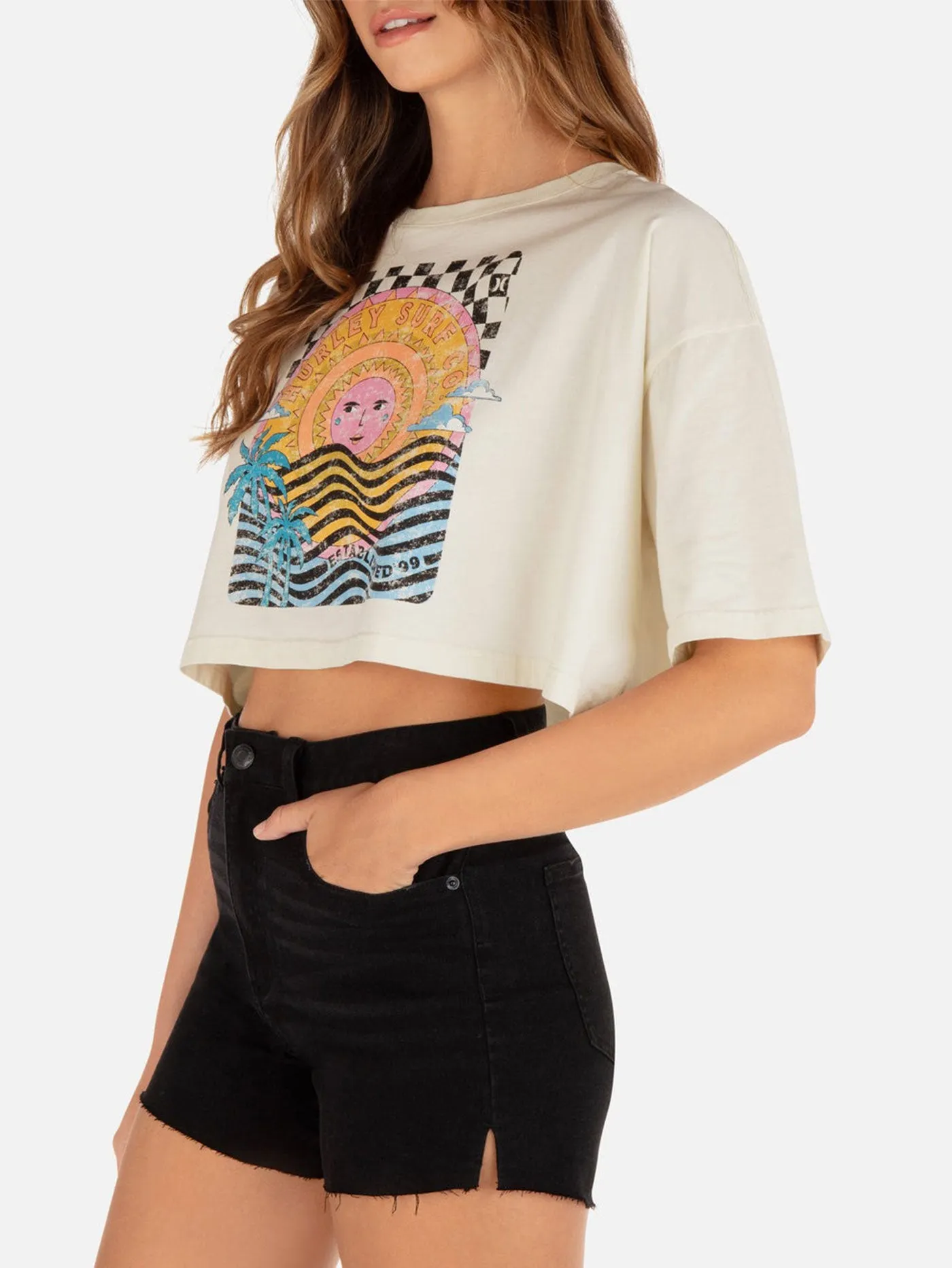 Psychedelic Surf Crop T-Shirt