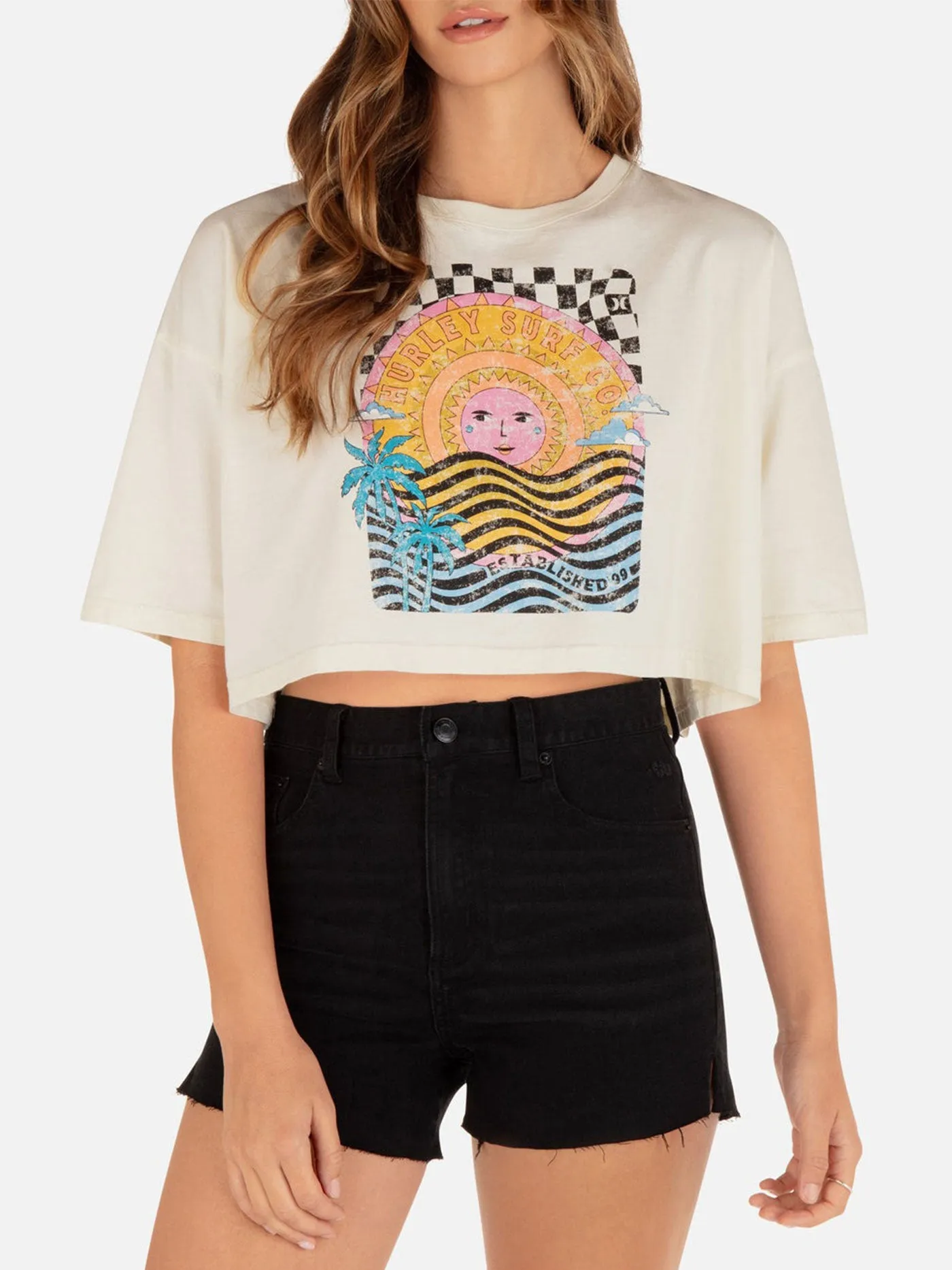 Psychedelic Surf Crop T-Shirt