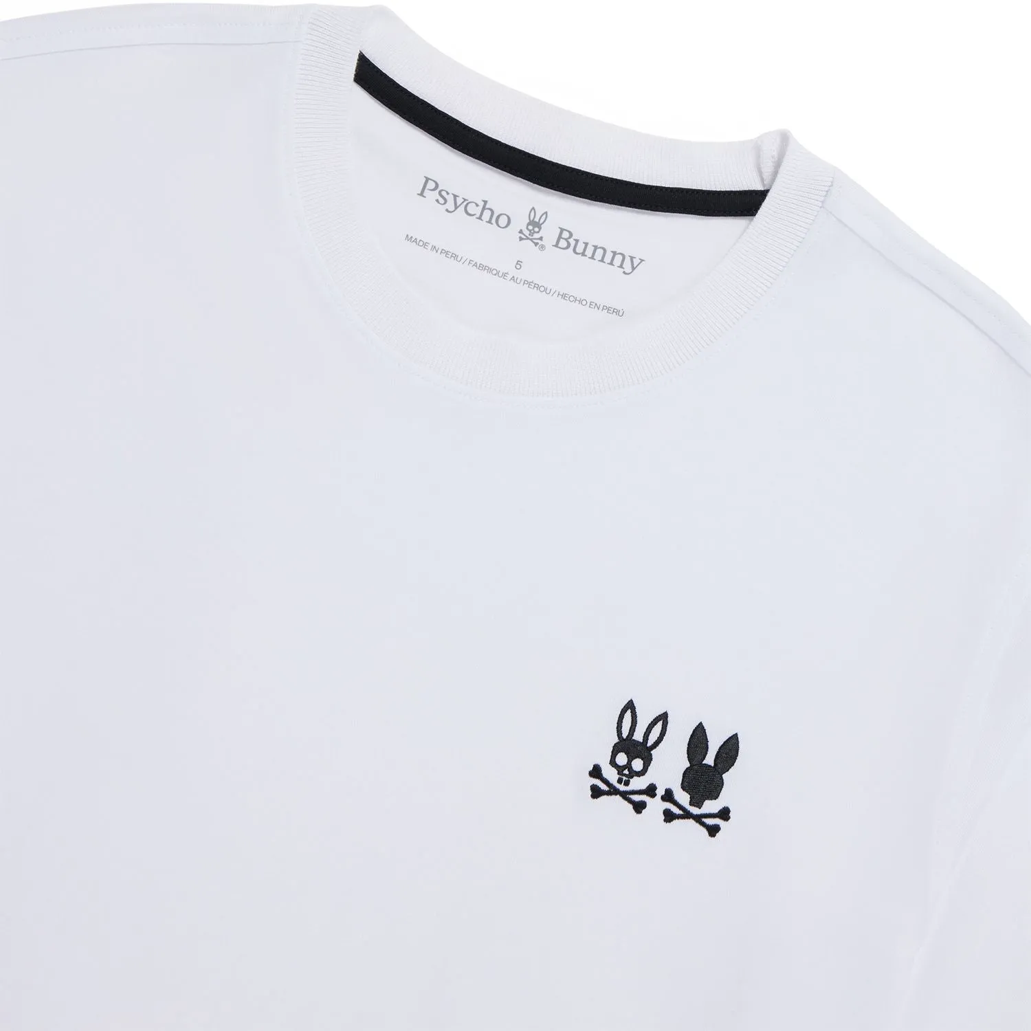 Psycho Bunny Kingwood Embroidered Twin Bunny Tee - White