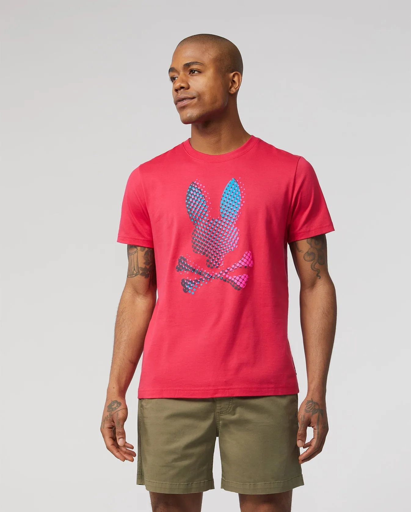 Psycho Bunny Mens Hindes Graphic Tee - Bright Fuschia