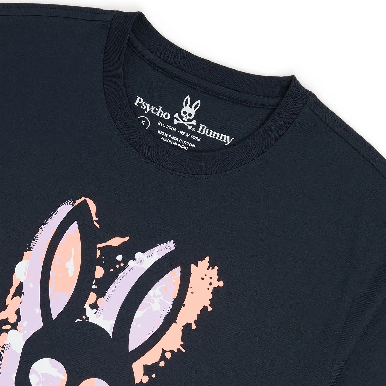 Psycho Bunny Mens Waverly Graphic Tee - Navy