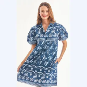 Puff Sleeve Ikat Dress