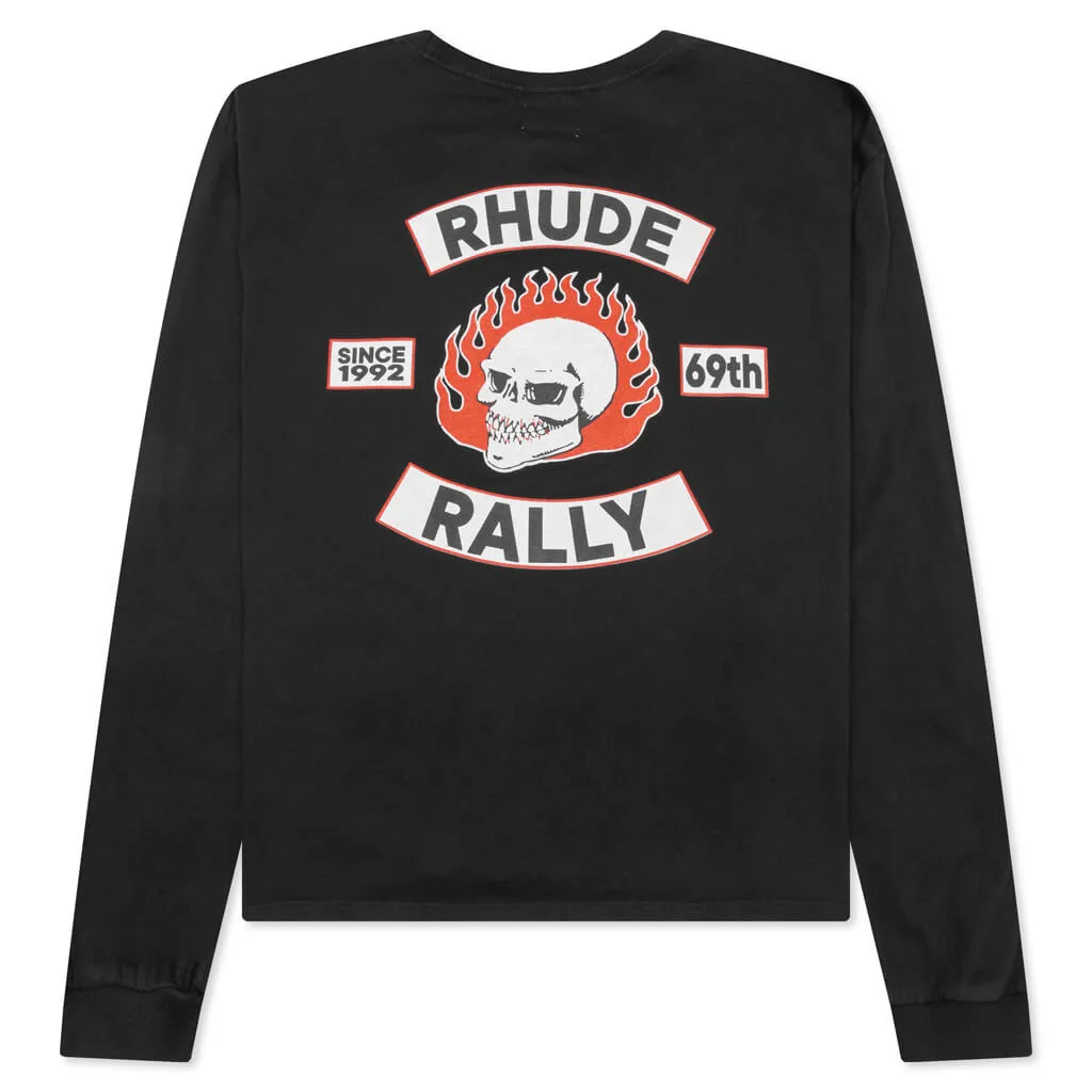 Rhude 92 Rally L/S Tee - Vintage Black