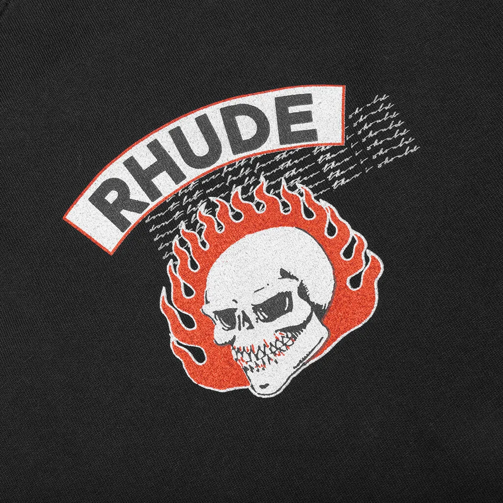 Rhude 92 Rally L/S Tee - Vintage Black