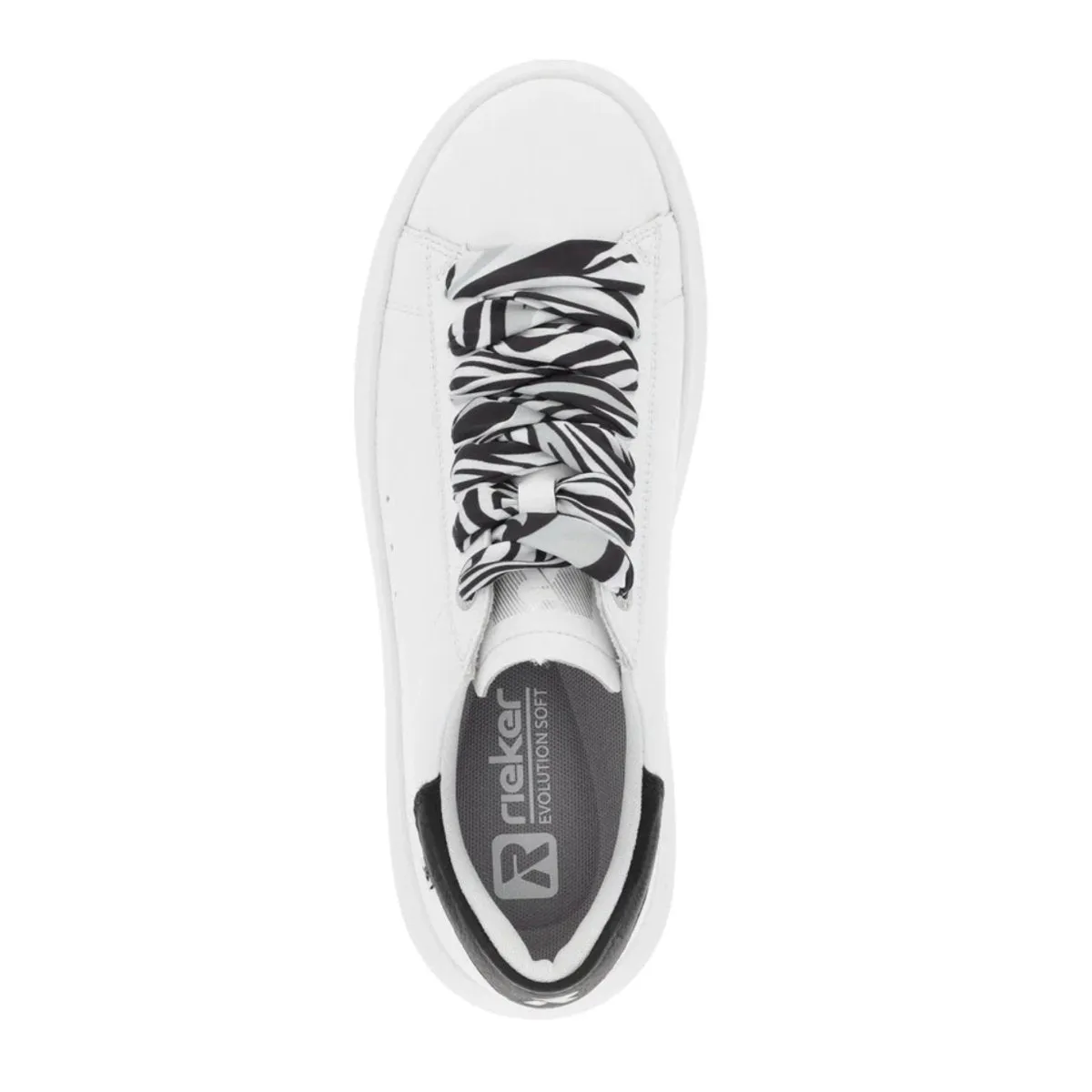 Rieker Women's W1201-80 Adelia White/Black Leather