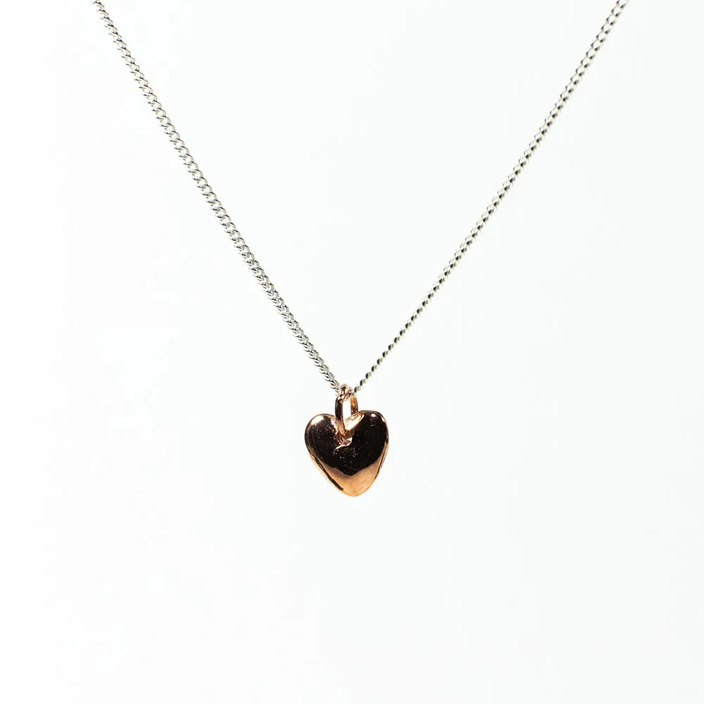 Rose Gold Vermeil Heart Puff Necklace