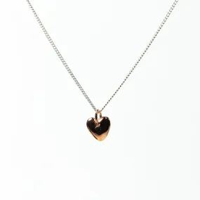 Rose Gold Vermeil Heart Puff Necklace