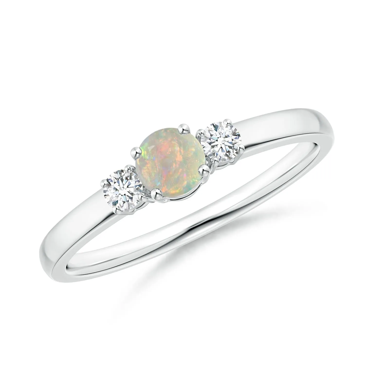 Round Opal and Diamond ring