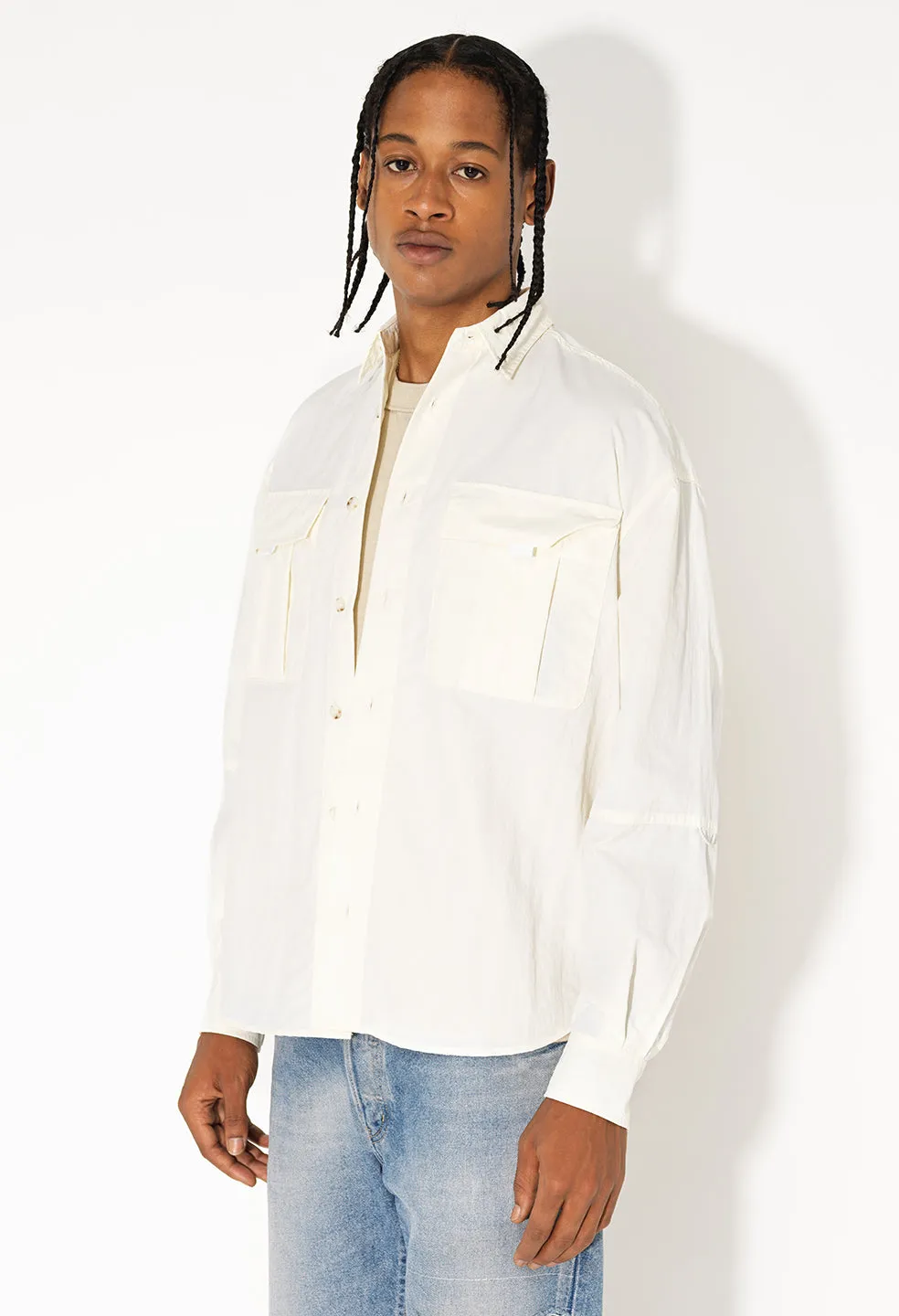 Safari Shirt Jacket / White