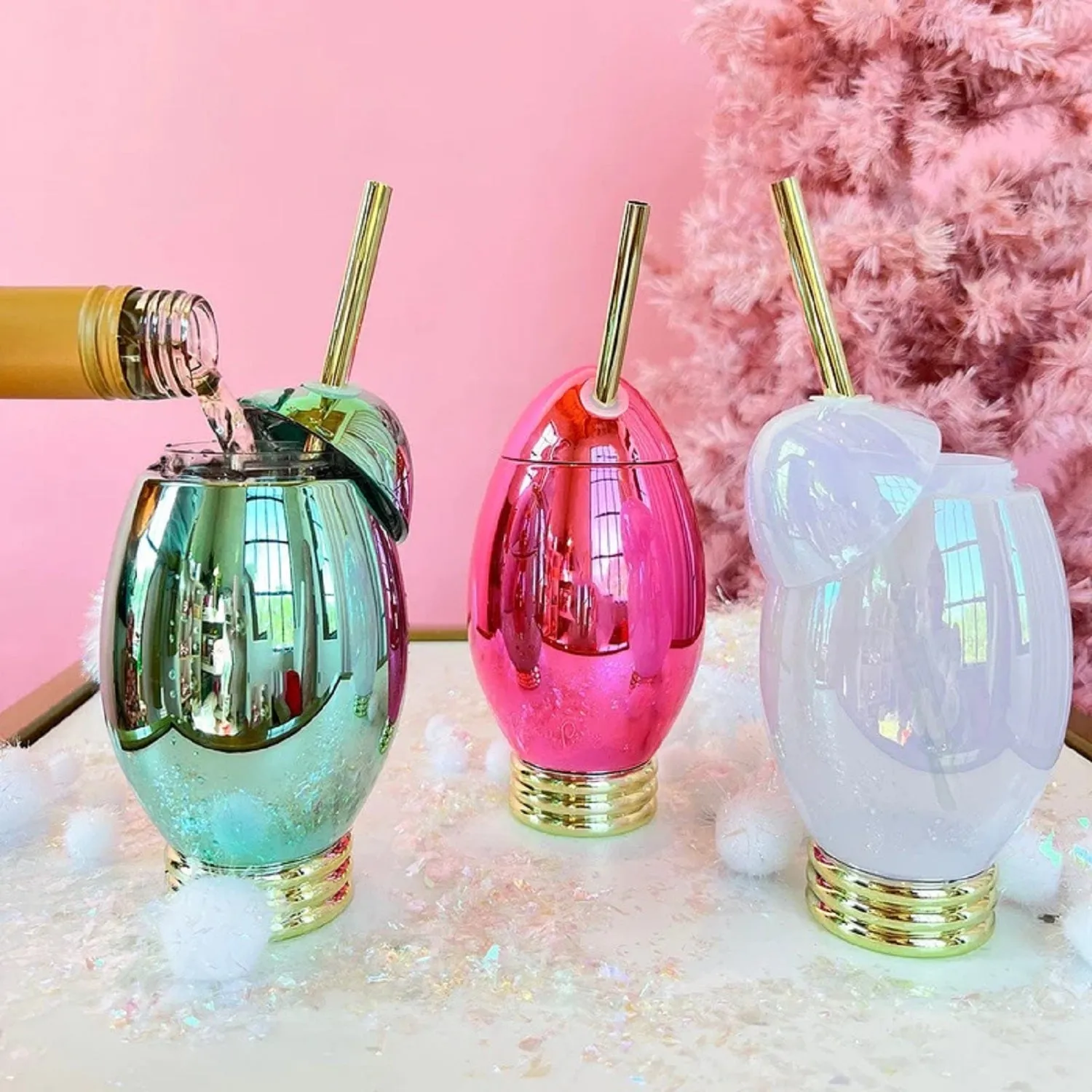 Shiny Mint Mini Holiday Light Sipper